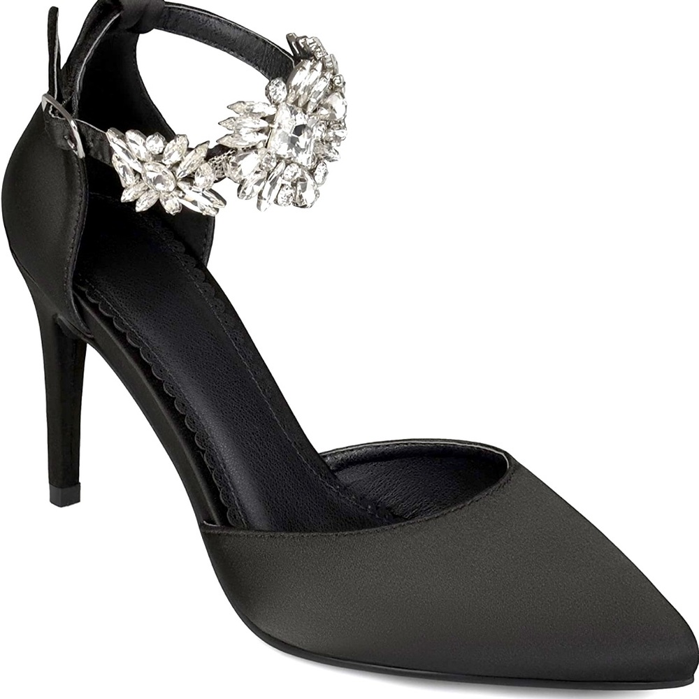 Journee Collection Womens D'Orsay Rhinestone Ankle Strap Stiletto Heels